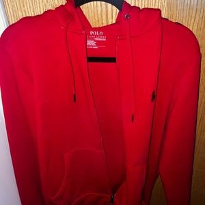 Red Polo Ralph Lauren Sweater. Only worn twice. Size small . Pants  available